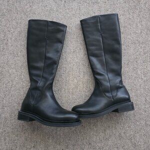 Paola Ferri Black Leather Boots in Black  size 6.5/EU 36.5
